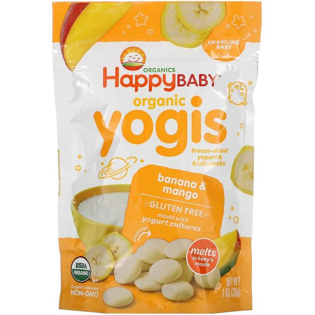 Happy Family Organics, Yogis, Frystorkad yoghurt & Frukt Snacks, Banan & Mango, 1 oz (28 g) on Productcaster.