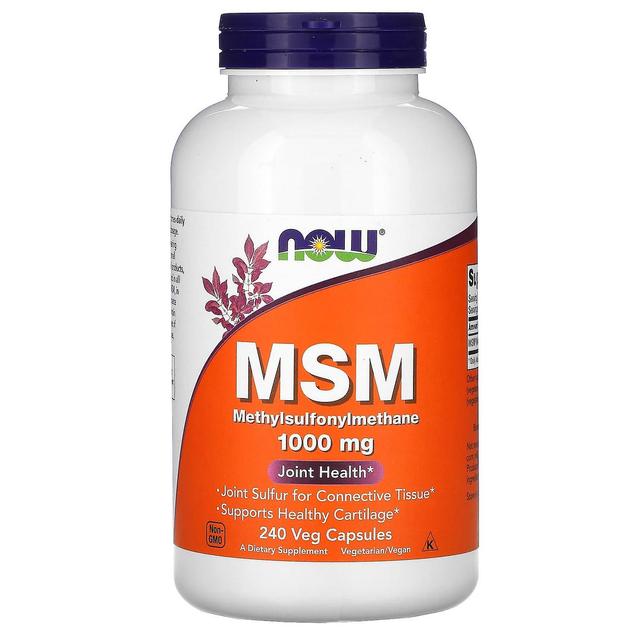 NOW Foods, MSM, metyylisulfonyylimetaani, 1,000 mg, 240 kasviskapselia on Productcaster.