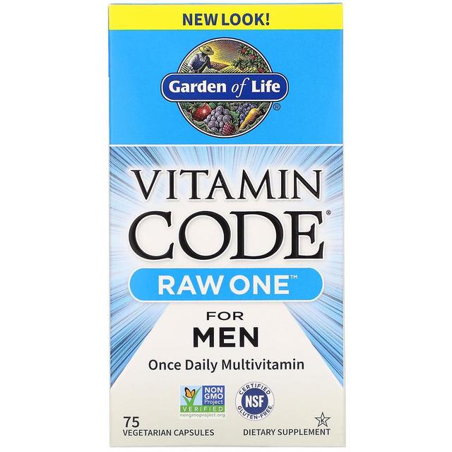 Garden of Life, Vitamin Code, RAW One, Once Daily Multivitamin For Men, 75 Vegetarian Capsules on Productcaster.