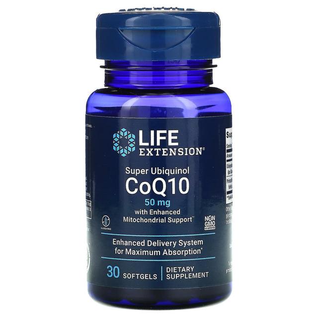 Life Extension Livsförlängning, Super Ubiquinol Q10 med förbättrad mitokondriell stöd, 50 mg, 30 Softgels on Productcaster.