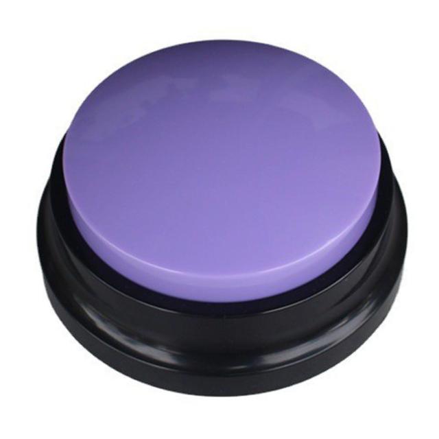 Dog Training Called Dinner Bell Multifunctional Voice Recording Button Dog Feeding Reminder Purple on Productcaster.