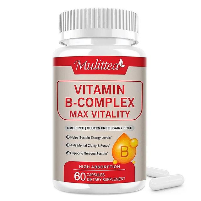 Organic Vitamin B Complex Capsule (B1 B2 B12 B6 for Relieve Stress Energy Immunity Support Daily Vitamin SupplementTIB TIB . 3X bottles 60pcs on Productcaster.