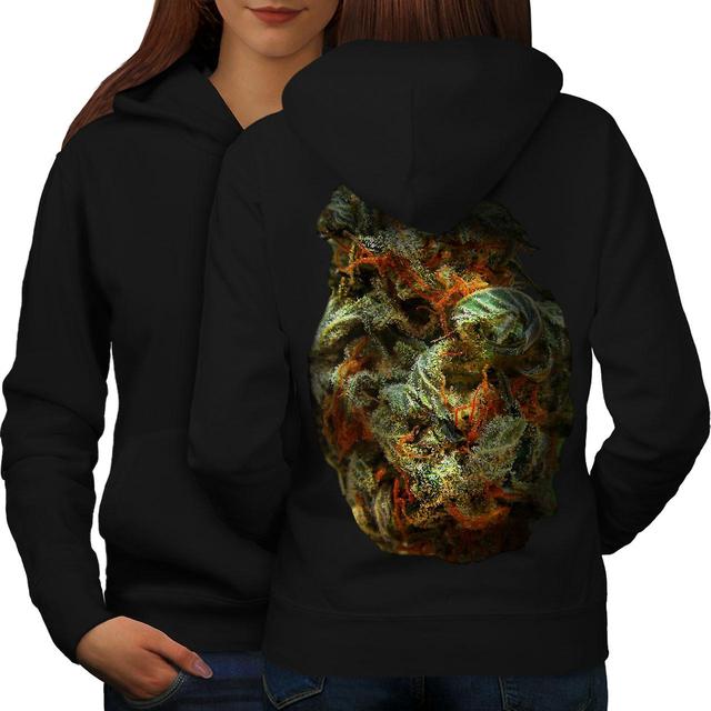 Smelly Weed Bud Rasta Women BlackHoodie Back | Wellcoda Black Small on Productcaster.