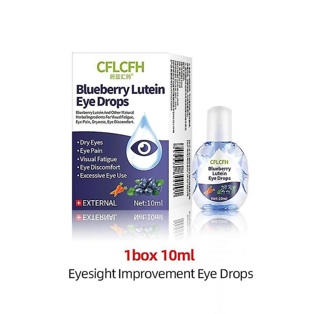 Tib Blueberry Lutein Eye Drops Visual Fatigue Protect Vision Myopia Eyes Pain Dry Itchy Eyesight Improvement Liquid Health Care 10ml 1pc on Productcaster.