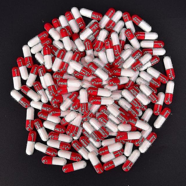 1000pcs Multicolor Empty Gelatin Capsules Pill Vcaps Gel Halal Separated Box White-Red on Productcaster.