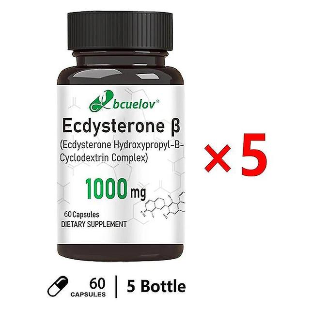 Kapsułki Ecdysterone - wspomaga metabolizm, przyrost masy mięśniowej, pomaga budować mięśnie, spalać tłuszcz i poprawiać zdrowie mężczyzn 5 bottle on Productcaster.