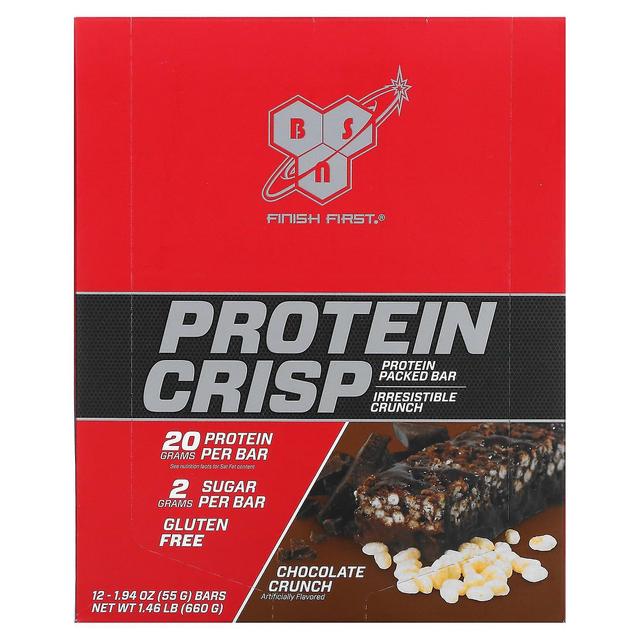 BSN, Protein Crisp, Chocolate Crunch, 12 Bars, 1.94 oz (55 g) Each on Productcaster.