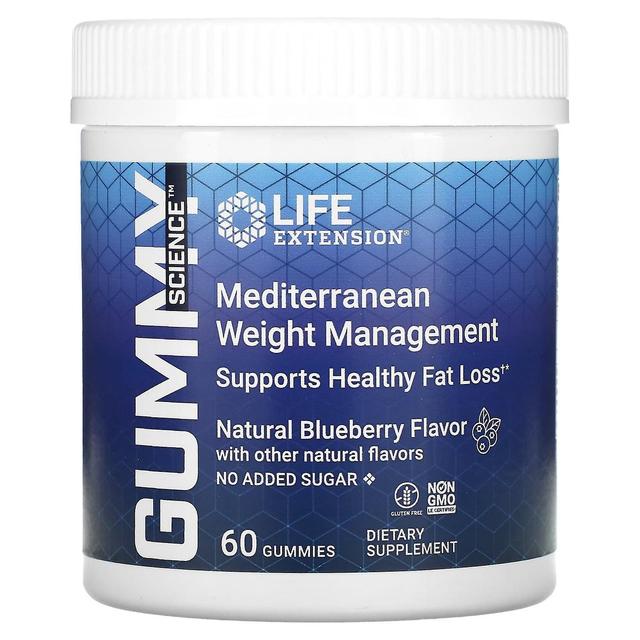 Life Extension, Gummy Science, Mediterranean Weight Management, Natural Blueberry, 60 Gummies on Productcaster.