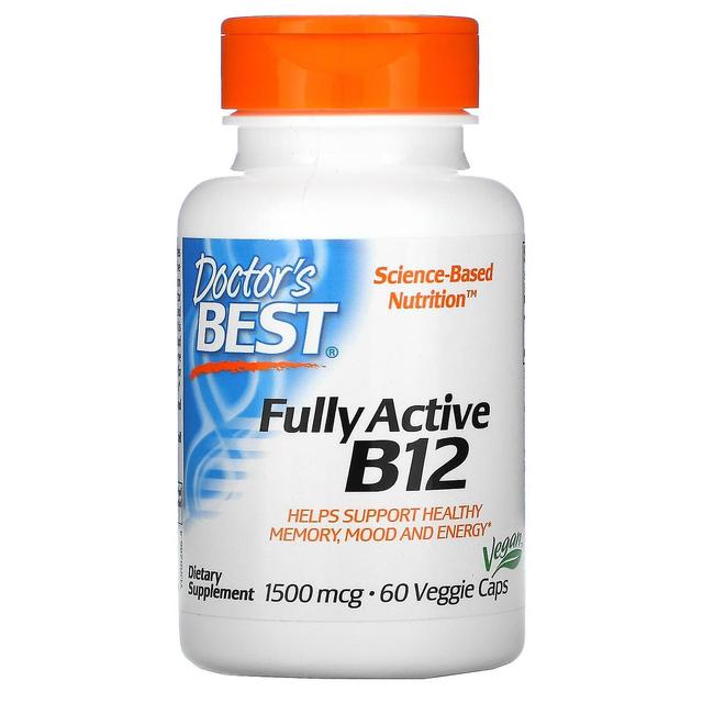 Doctor's Best, Fully Active B12, 1,500 mcg, 60 Veggie Caps on Productcaster.