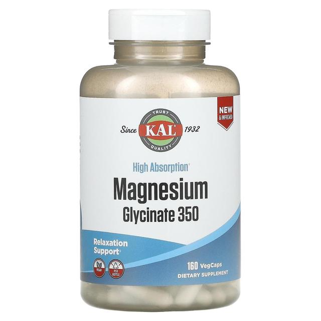 KAL, magnesiumglycinat med hög absorption 350, 160 VegCaps on Productcaster.