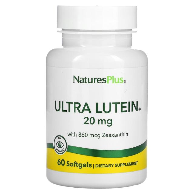 Nature's Plus NaturesPlus, Ultra Lutein with Zeaxanthin, 20 mg, 60 Softgels on Productcaster.