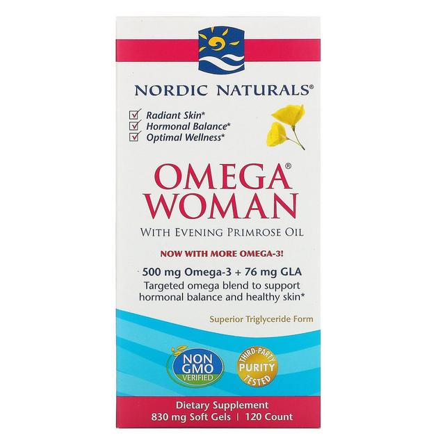 Nordic Naturals, Omega Woman helokkiöljyllä, 830 mg, 120 pehmeää geeliä on Productcaster.