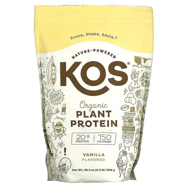 KOS, Proteine vegetali biologiche, Vaniglia, 2,3 lb (1.036 g) on Productcaster.