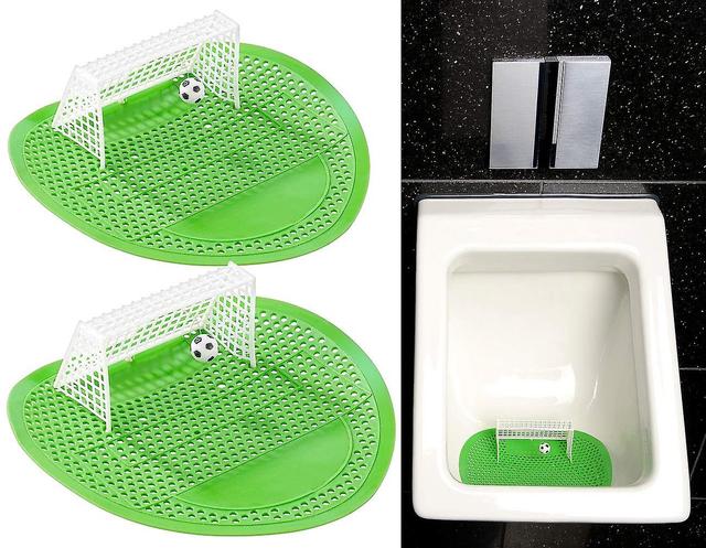 Haobuy 2 Stück Urinalsiebe, Fußballtor-Urinalsiebe, 18,5 x 18,5 cm duftender Urinalschirm Spritzschutz Geruchsschutz on Productcaster.