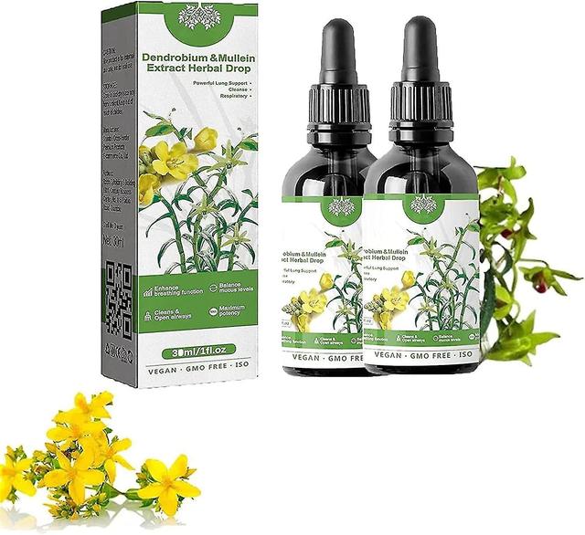 Clear Breath Dendrobium & Verbasco Extract, essenza a base di erbe per la salute dei polmoni, potente supporto e pulizia polmonare 2pcs on Productcaster.