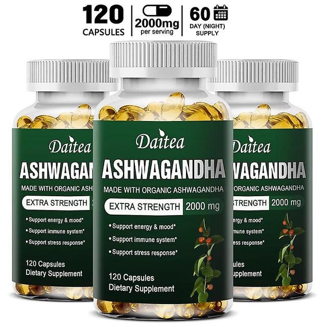 Venalisa Daitea Ashwagandha Extract Capsule Anti-oxidation, Lipid-lowering, Decompression, Improving Sleep, Enhancing Immunity 120 Count-3 bottle on Productcaster.