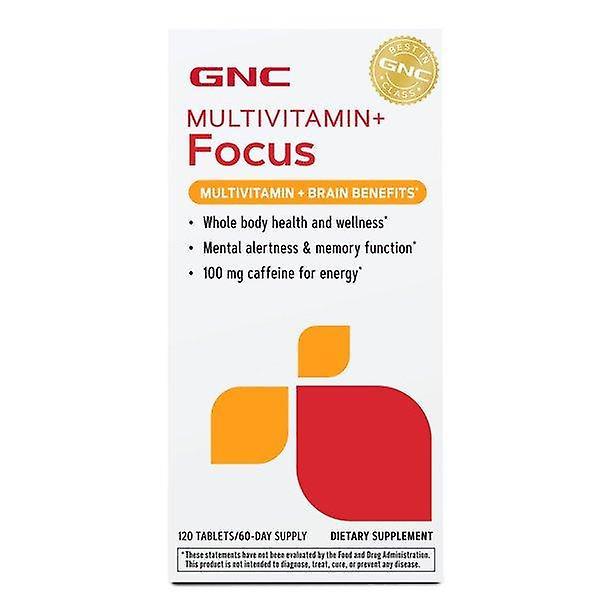 Gnc multivitamin + focus, 120 tablets, complete multivitamin and multimineral plus brain health benefits on Productcaster.