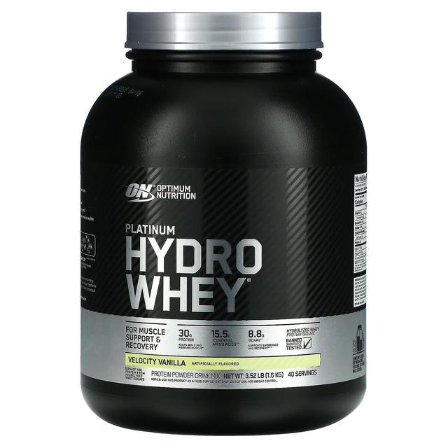 Optimum Nutrition, Platinum Hydro Whey, Velocity Vanilla, 3.52 lb (1.6 kg) on Productcaster.