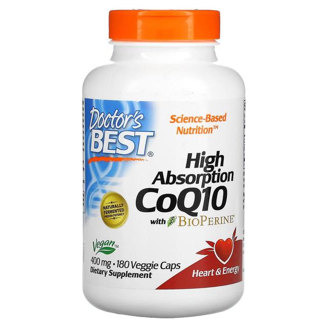 Doctor's Best Lægens bedste, høj absorption CoQ10 med BioPerine, 400 mg, 180 veggie caps on Productcaster.