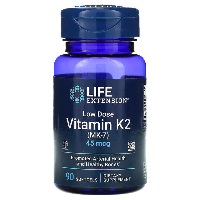 Life Extension Prolungamento della vita, Vitamina K2 a basso dosaggio (MK-7), 45 mcg, 90 Softgels on Productcaster.