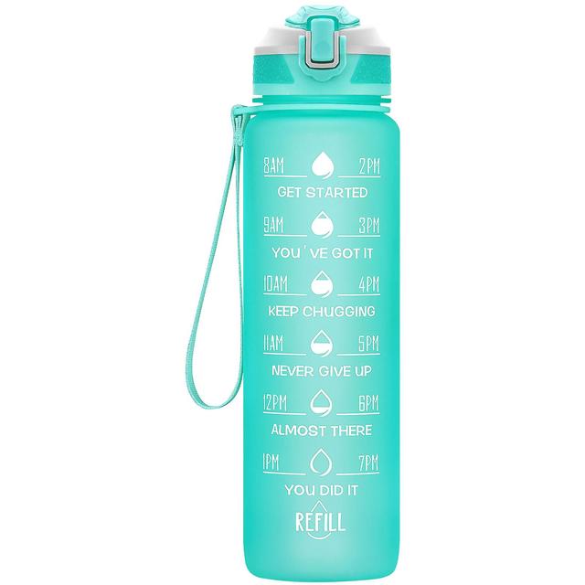 32/24 Oz Water Bottles With Straw & Time Marker, Bpa Free Tritan, Leakproof Water Jug For Fitness Green on Productcaster.