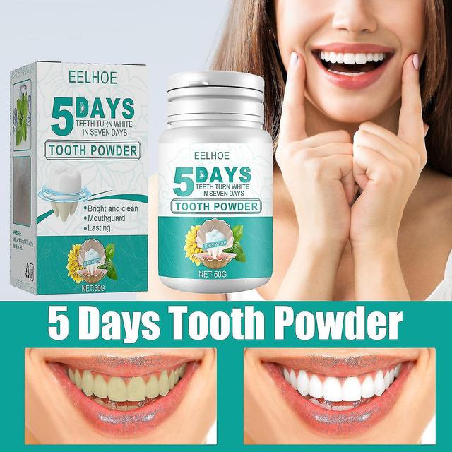 Eelhoe 5-day Beauty Tooth Powder Whitening And Cleaning Teeth Smoke Stains To Remove Dirt Fresh Oral Plaque Cleaning Tooth Powder 50g Box 1pcs on Productcaster.