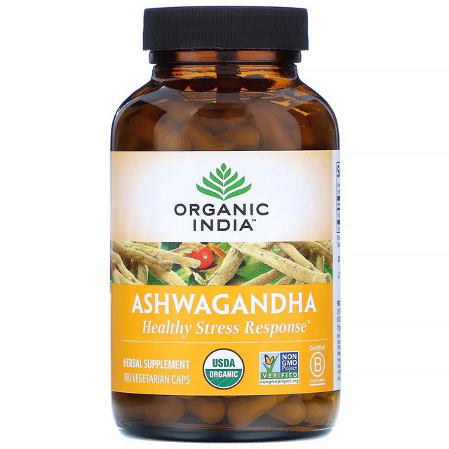 Organic India, Ashwagandha, 180 wegetariańskich czapek on Productcaster.