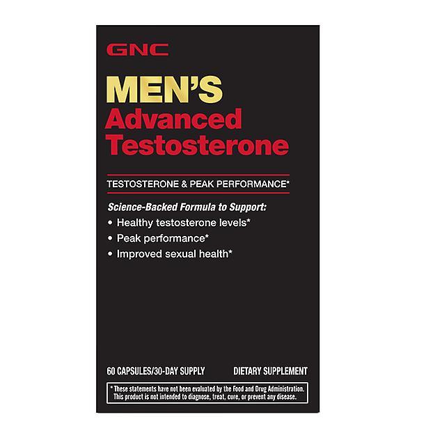 Gnc men's advanced testosterone formula, 60 capsules, supports healthy testosterone levels and male performance on Productcaster.