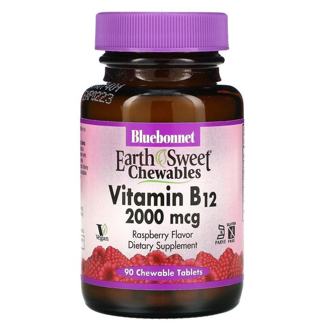 Bluebonnet Nutrition, EarthSweet Chewables, Vitamin B12, Hallon, 2,000 mcg, 90 tuggtabletter on Productcaster.