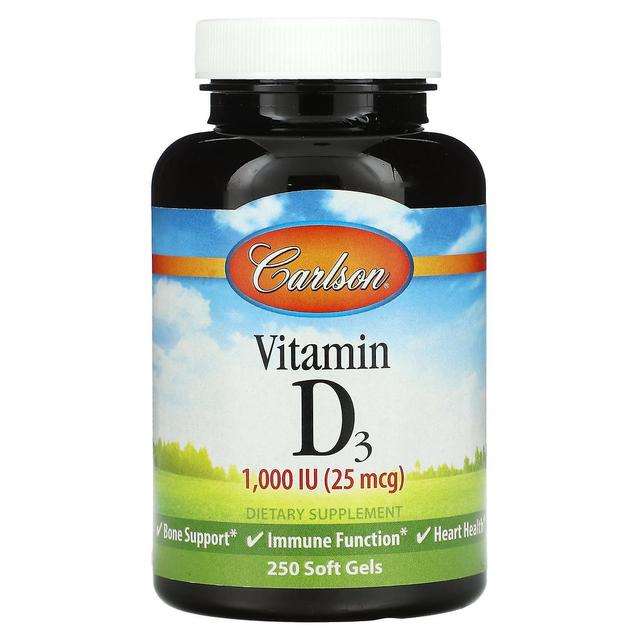 Carlson, Vitamina D3, 25 mcg (1.000 UI), 250 gel molli on Productcaster.