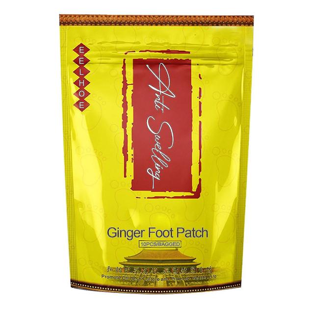 Eelhoe 10pcs Ginger Tongluo Foot Patches Reduce Inflammation Remove Body Toxins Enhance Blood Circulation Stimulate Metabolism on Productcaster.