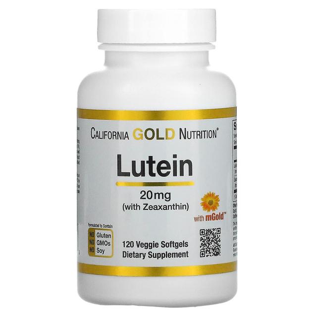 California Gold Nutrition Californien Guld Ernæring, Lutein med Zeaxanthin, 20 mg, 120 Veggie Softgels on Productcaster.