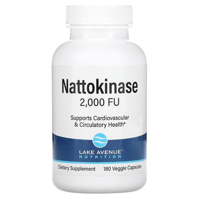 Lake Avenue Nutrition, nattokinaasi, 2,000 FU, 180 kasviskapselia on Productcaster.