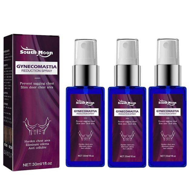 3pcs Gynecomastia Reduction Spray,gynecomastia Reduction Cellulite Spray, Chest Area Belly Fat Remover For Men on Productcaster.