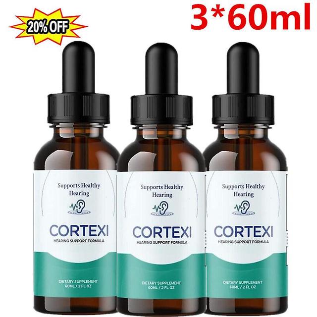 3 Pack - Cortexi Drops - dla zdrowia uszu, wsparcia słuchu, zdrowej błony bębenkowej, 60ml on Productcaster.