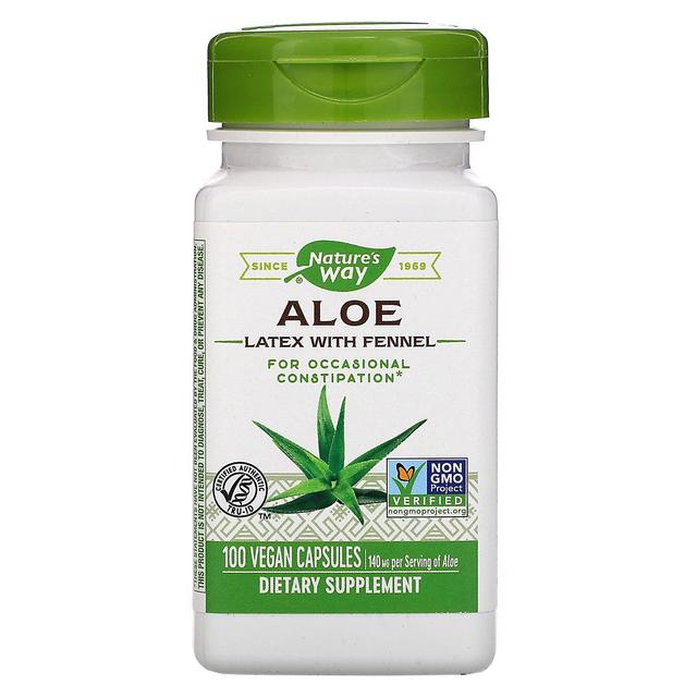 Nature's Way, Aloe Latex com Erva-Doce, 140 mgs, 100 Cápsulas Veganas on Productcaster.