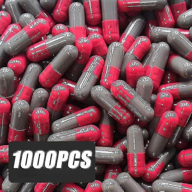 1000pc 3#capsules Separated Box Red-gray Colored Hard Gelatin Empty Capsules Hollow Gelatin Capsules on Productcaster.