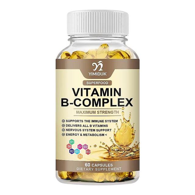 Visgaler Compound Vitamin B Capsules B1 B2 B3 B5 B6 B7 B9 B12 Better Mood Assists Nervous System Health &energy Support Supplement Package 1 60 pcs on Productcaster.