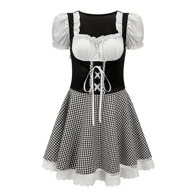 Aionyaaa Costume D'oktoberfest De Carnaval Bavarois Pour Femme, Tenue De Serveuse Traditionnelle Des Alpes, Robe De Soire De Barrage Cosplay B4 S on Productcaster.