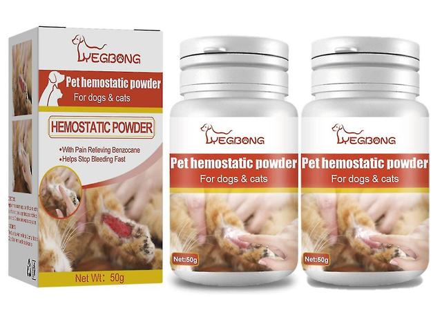 1-3pcs Stop Bleeding Powder Safe For Dogs Cats Pet Puppy Blood Stopper Anti-inflammatory Anti-bacterial Broken Injury 2PCS on Productcaster.