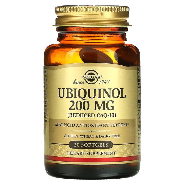 Solgar, Ubiquinol (Reduced CoQ10), 200 mg, 30 Softgels on Productcaster.