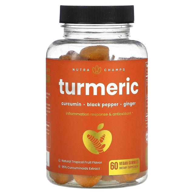 NutraChamps, Turmeric, Natural Tropical Fruit, 60 Vegan Gummies on Productcaster.