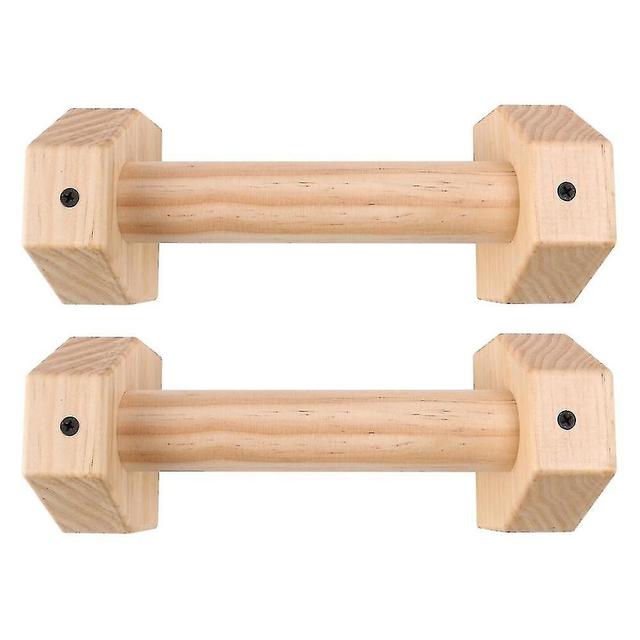 1 par Wooden Fitness Sport Push UpStands Pushup Bars Gym Øvelse Trening Bryst Bar Håndgrep Tr on Productcaster.