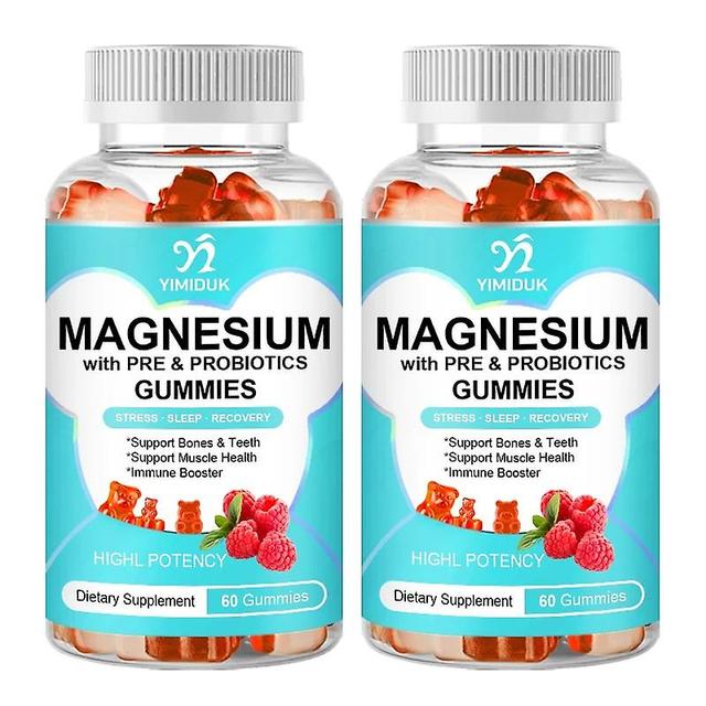 Eccpp Magnesium Citrate Gummies With Prebiotics & Probiotics For Stress Relief Sleep & Recovery Raspberry Flavor 2 Bottles on Productcaster.