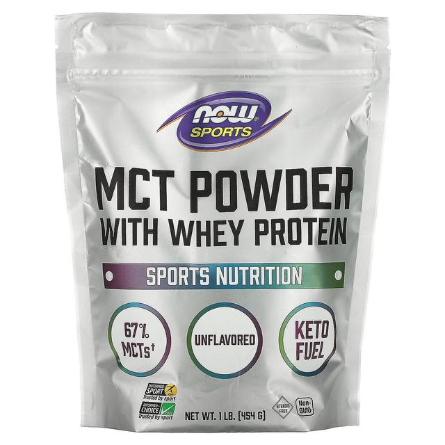 NOW Foods, MCT-pulver med valleprotein, ikke-aromatiseret, 454 g (1 lb) on Productcaster.