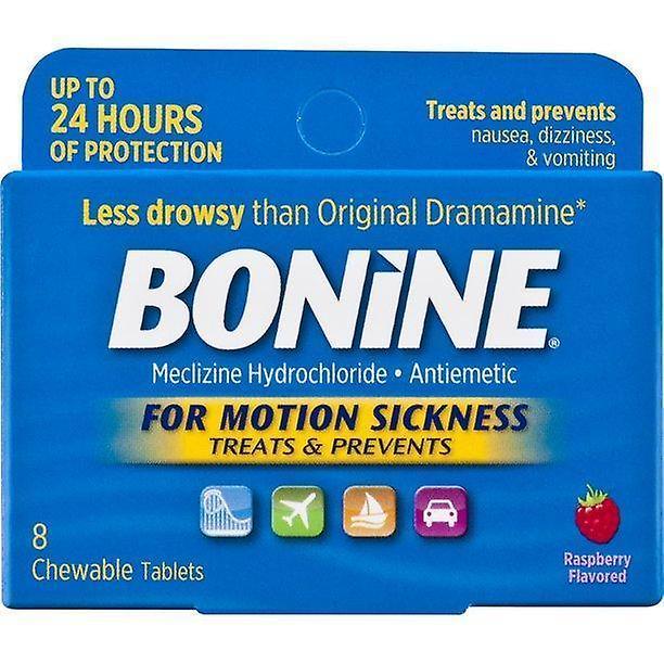 Bonine antiemetic chewable motion-sickness relief tablets, raspberry - 8 ct on Productcaster.