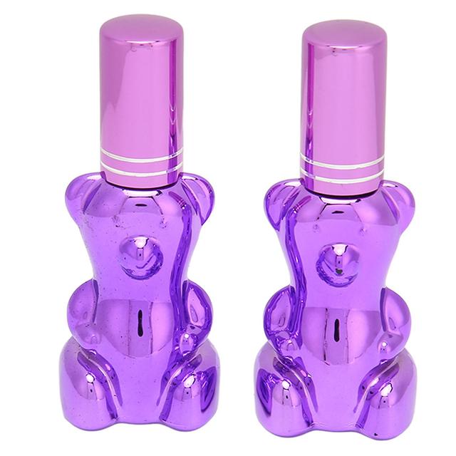 2pcs Perfume Spray Bottle Bear Shaped Press On Leakproof Refillable Empty Bottle 12ml Purple on Productcaster.