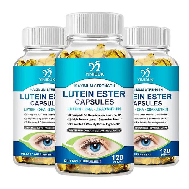 Visgaler Lutein Ester Capsules Contains Zinc, Vitamins C, E, Zeaxanthin Relieve Stress Macular Health Vision Care Support Immune System 3 Bottles 6... on Productcaster.