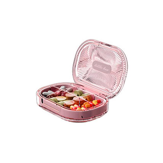 Roadoor Pill Storage Box Multi Compartments Anti-crack Separated Organized Store Pills Food Grade Medicine O Pink 6Grid on Productcaster.