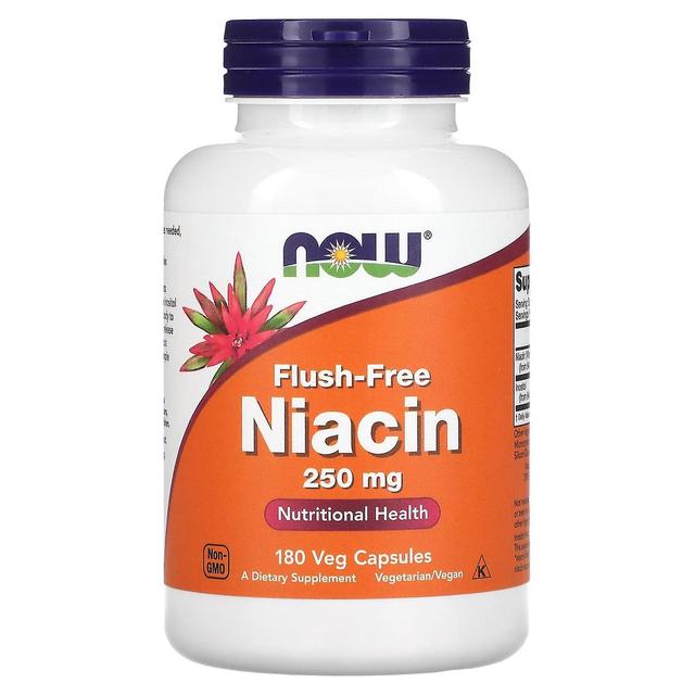 NOW Foods NU livsmedel, Spolfri Niacin, 250 mg, 180 Veg kapslar on Productcaster.